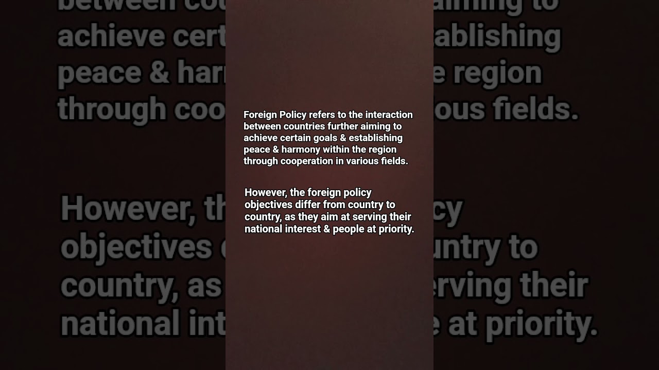 What's Foreign Policy all about?