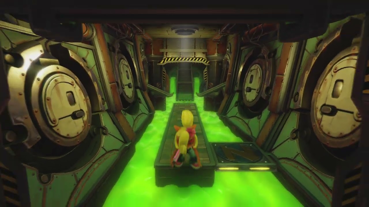 Coco Bandicoot beats Toxic Waste.