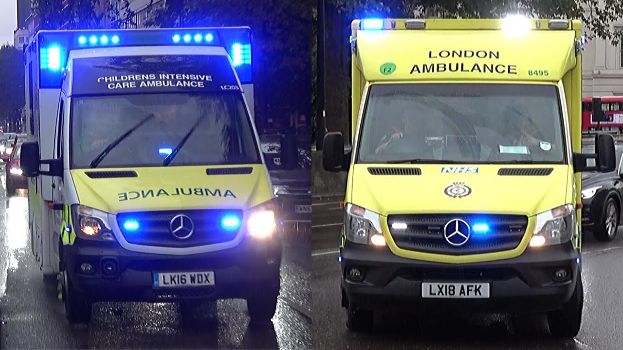 INTENSIVE CARE AMBULANCE & NHS Ambulances Responding - Sirens & Lights