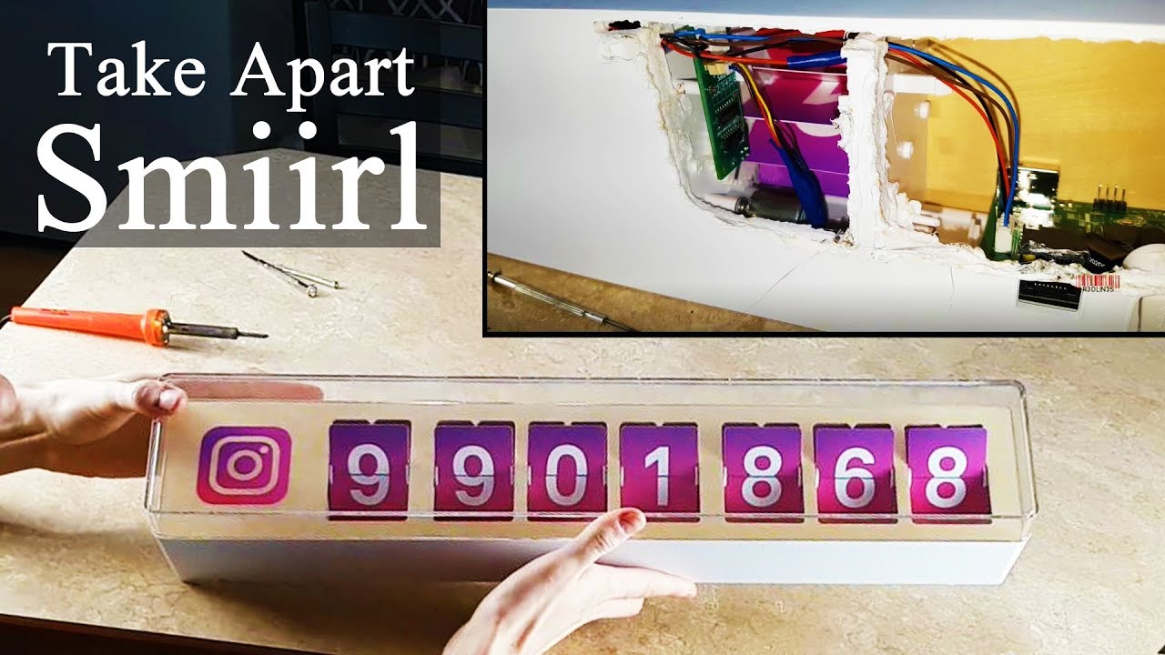 Take Apart Smiirl Social Media Counter - 7 Digit Instagram