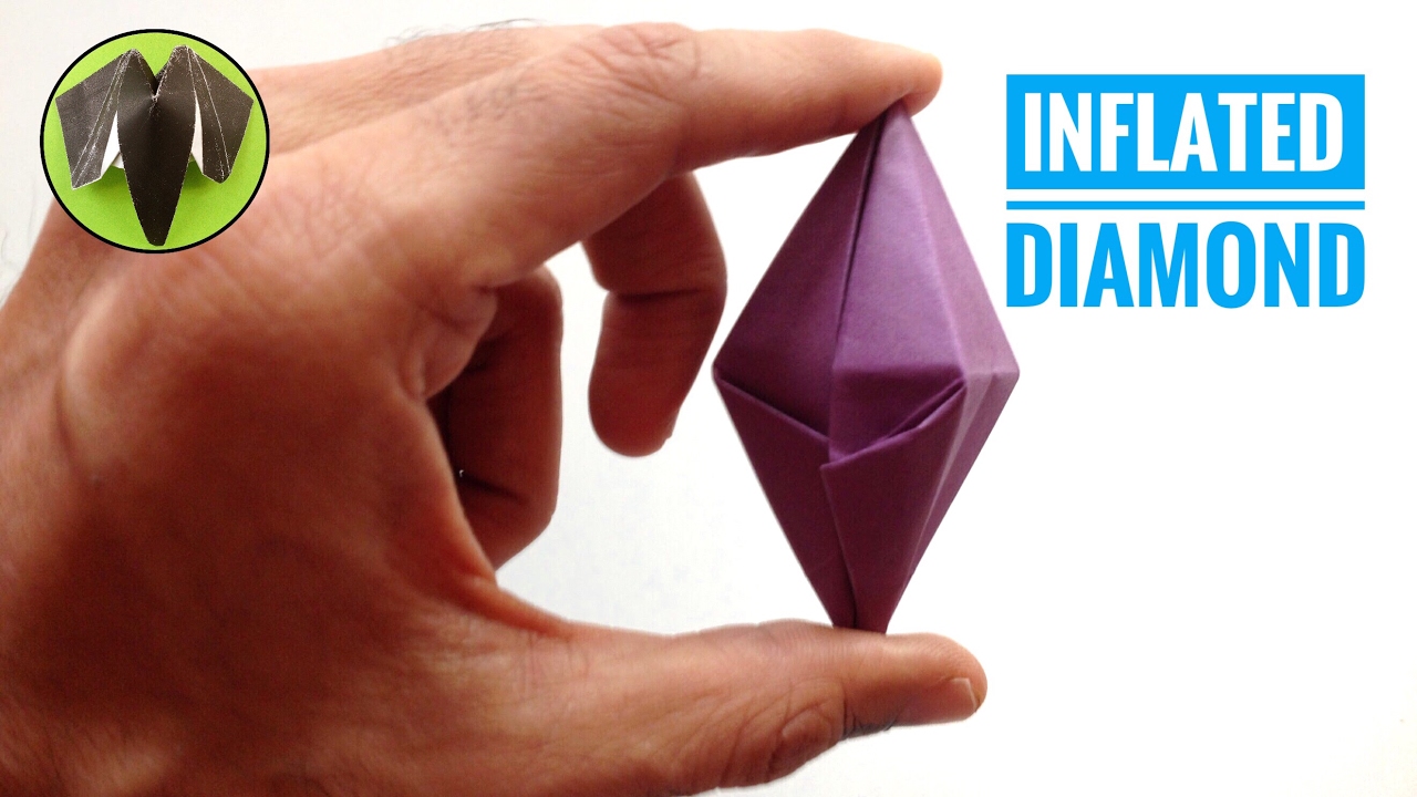 INFLATED DIAMOND - DIY Origami Tutorial by Paper Folds ❤️