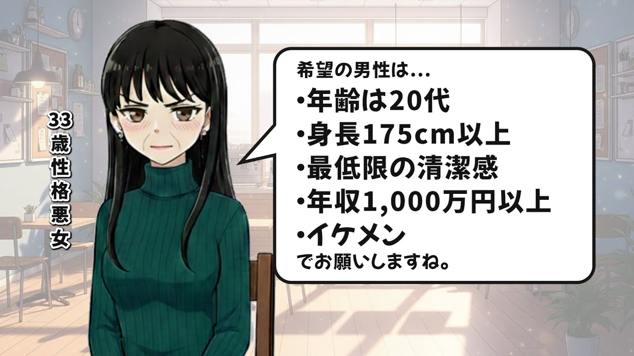 【アニメ】婚活相手に身の程知らずの要求をする33歳未婚女性がヤバすぎたwww【続編】