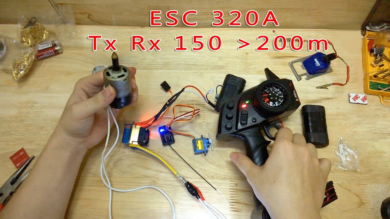 Mở Hộp Test Bộ TX RX 2.4GHz 3ch và ESC 320A 3s