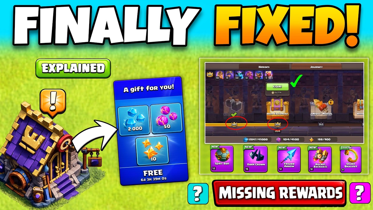 😱 FINALLY FIXED! Hero Journey Bug + FREE Equipment, ORES & Missing Rewards Are Back! Clash of Clans
