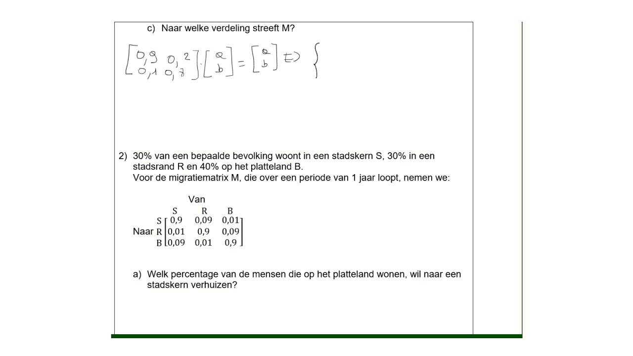 Migratiematrices oefeningen