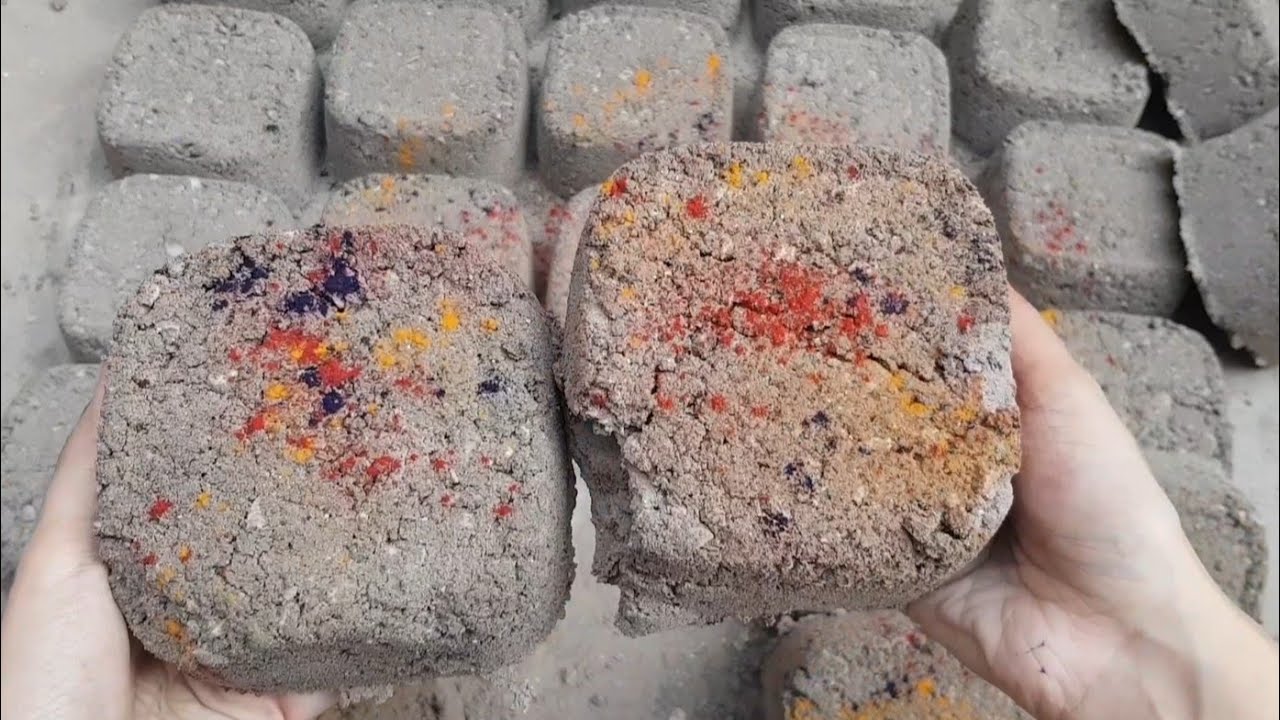 ASMR |Non Stop Dry Floor Crumbles White Concrete Blocks ♥️