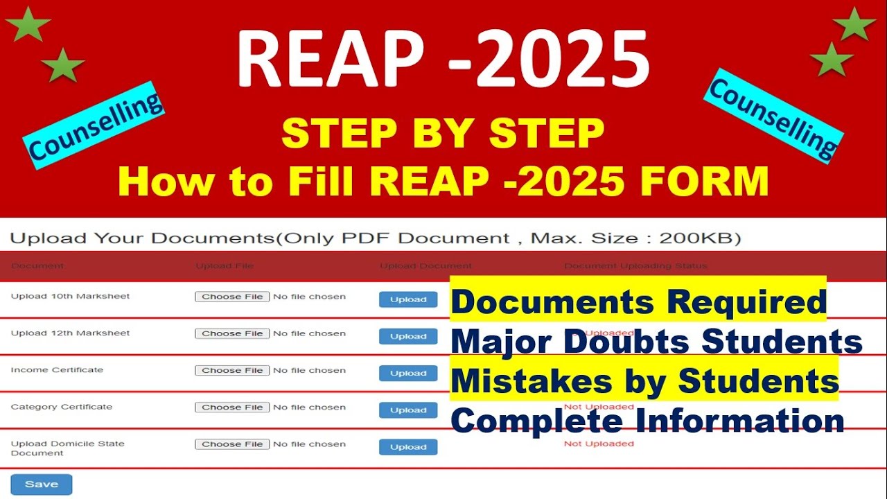 REAP 2025 STEP BY STEP REAP REGISTRATION FORM FILLING | COMPLETE DETAILS | DOCUMENTS REQUIRED