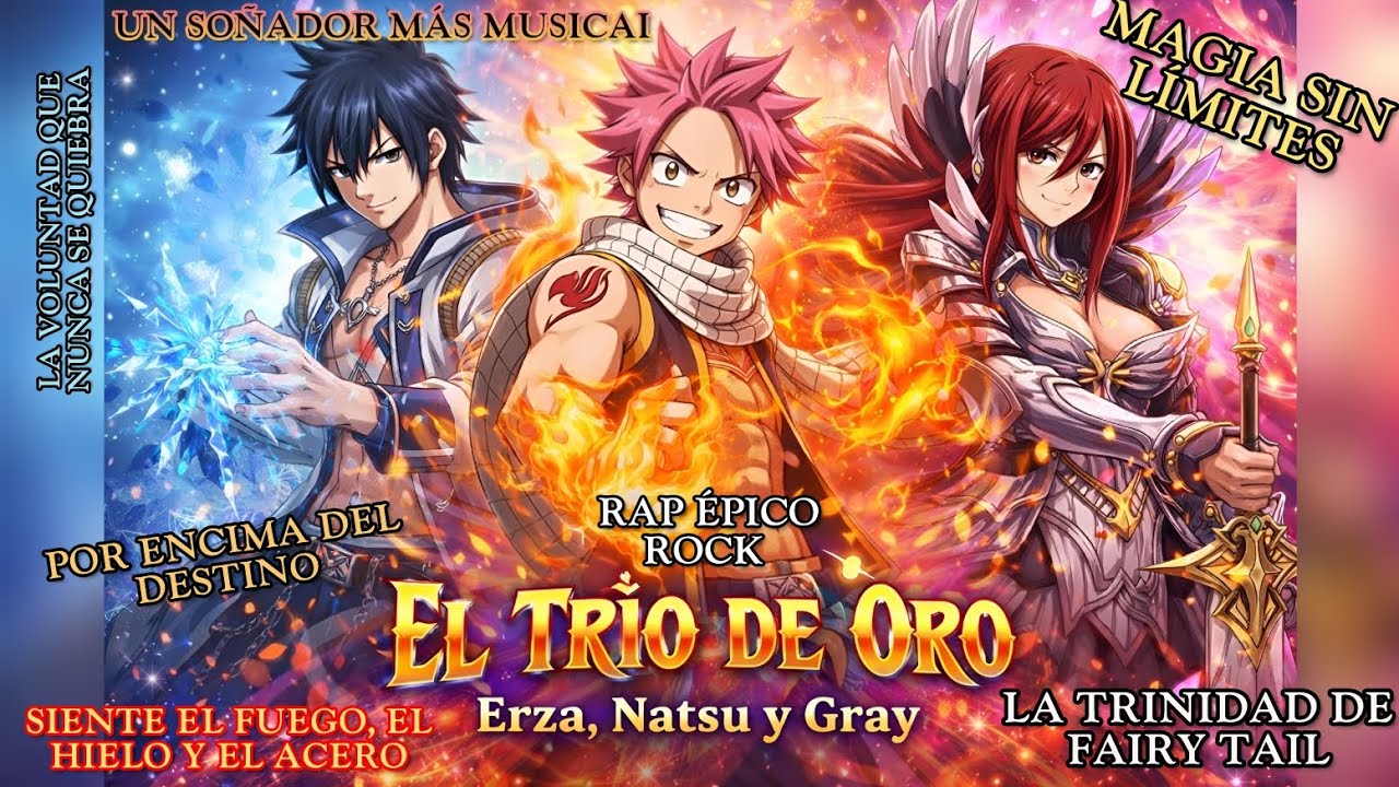 EL TRÍO DE ORO RAP/ROCK - ERZA, NATSU Y GRAY (FAIRY TAIL) UN SOÑADOR MÁS 