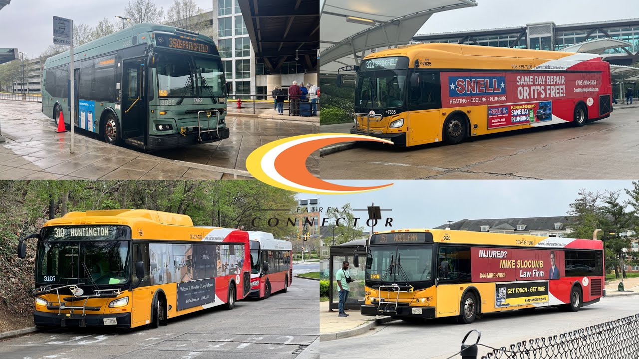 Fairfax Connector Bus Compilation at Franconia Springfield & Huntington Stations
