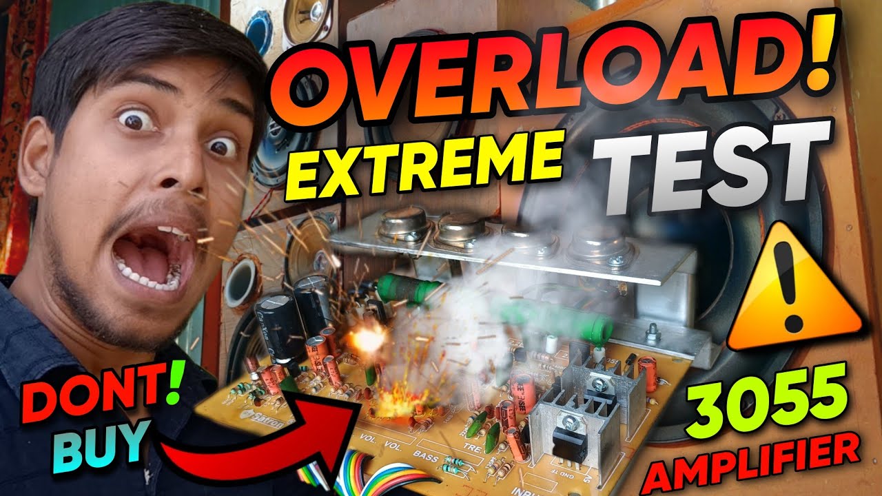 Extreme Overload Testing 3055 Amplifier.. | 2N3055 Amplifier Board Over Voltage Testing