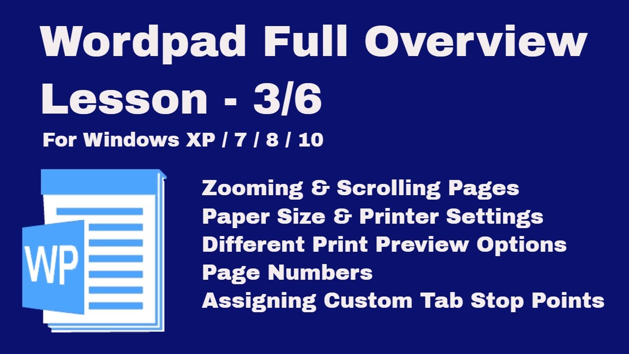 Microsoft Wordpad Full Tutorial For Windows 10 / 8 / 7 / XP | Lesson 3/6
