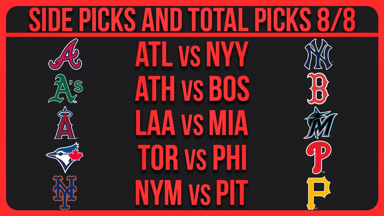 MLB Picks Today Saturday 8/8/26 MLB Picks & Predictions Today (1/3)