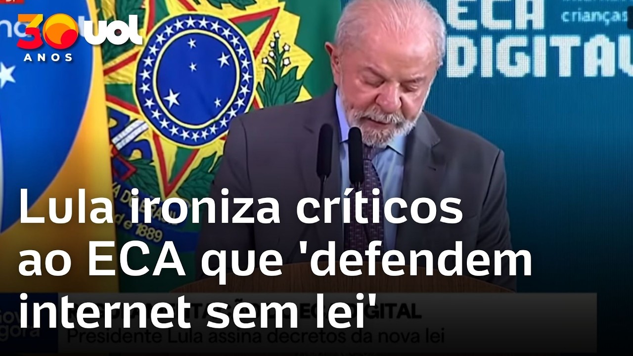 Lula ironiza críticos ao Estatuto da Criança e do Adolescente que 'defendem internet sem lei'