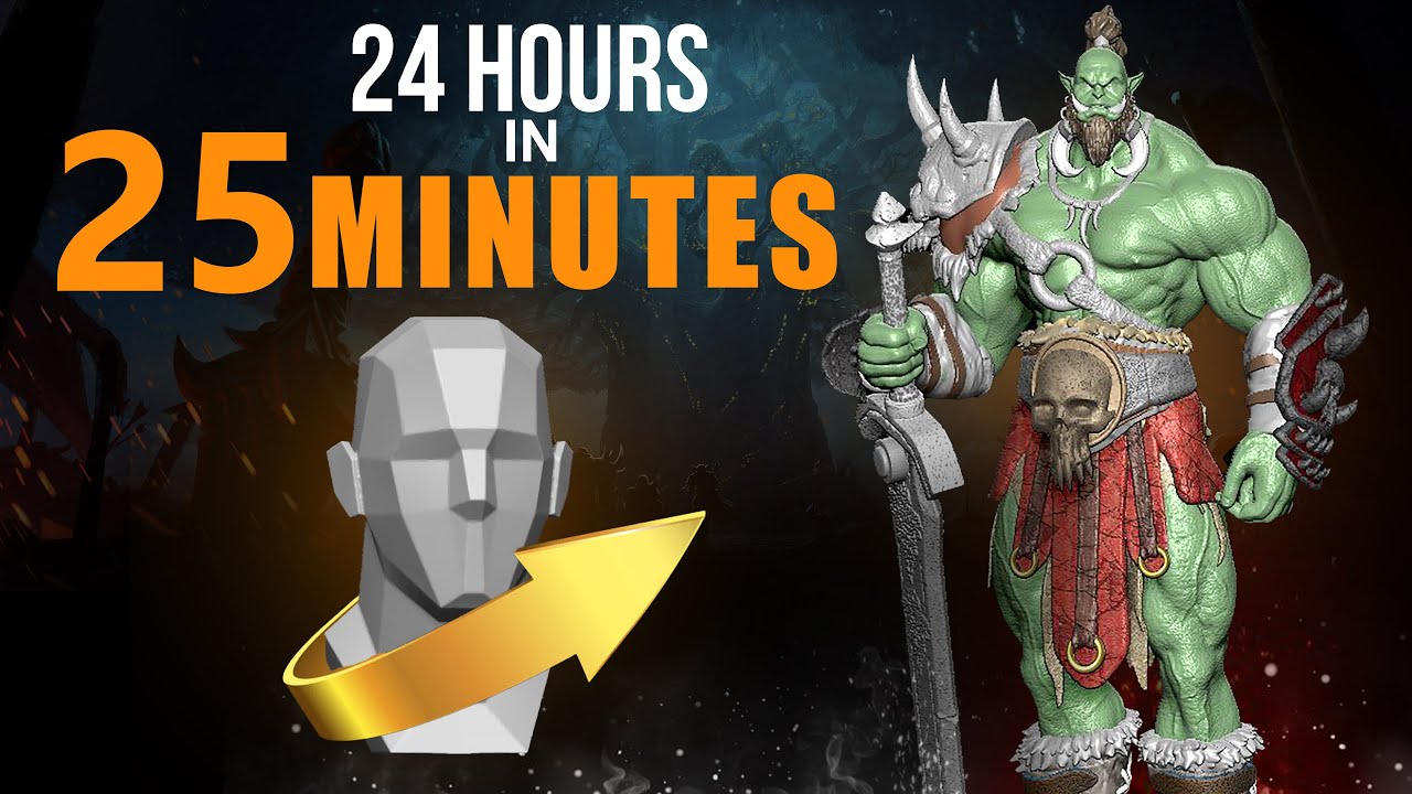 full body ORC character sculpt in zbrush