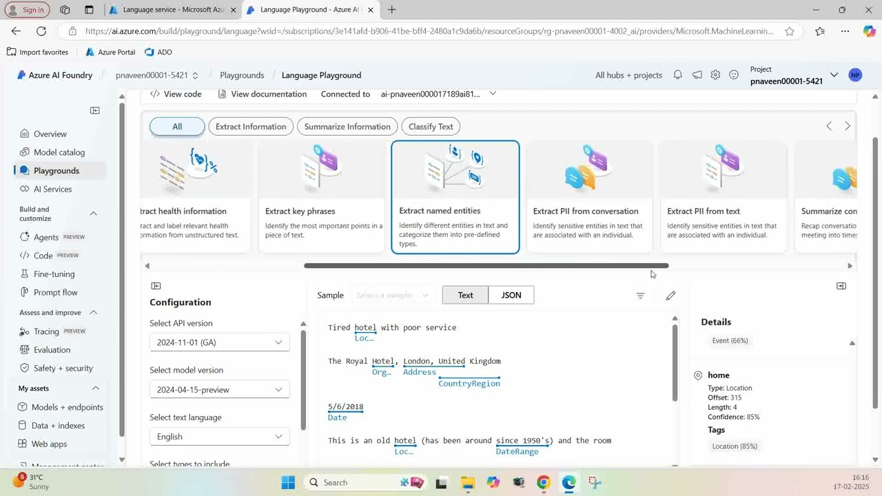 6. Azure AI Language - with Demo