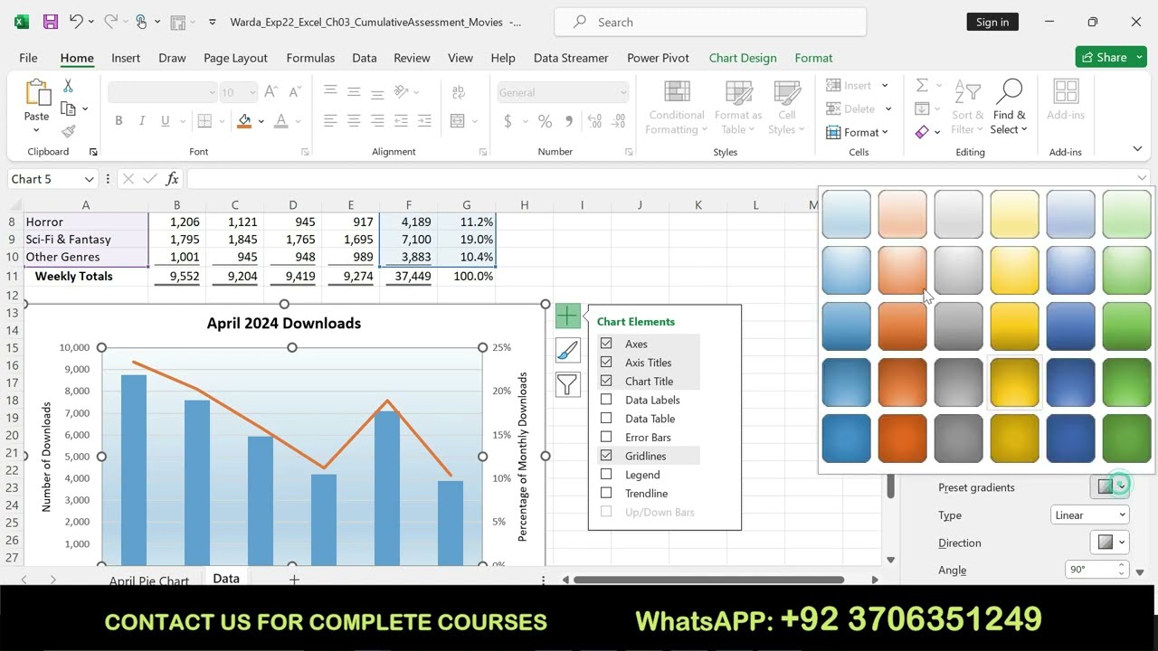 Exp22_Excel_Ch03_CumulativeAssessment_Movies | Excel Chapter 3 Cumulative Assessment