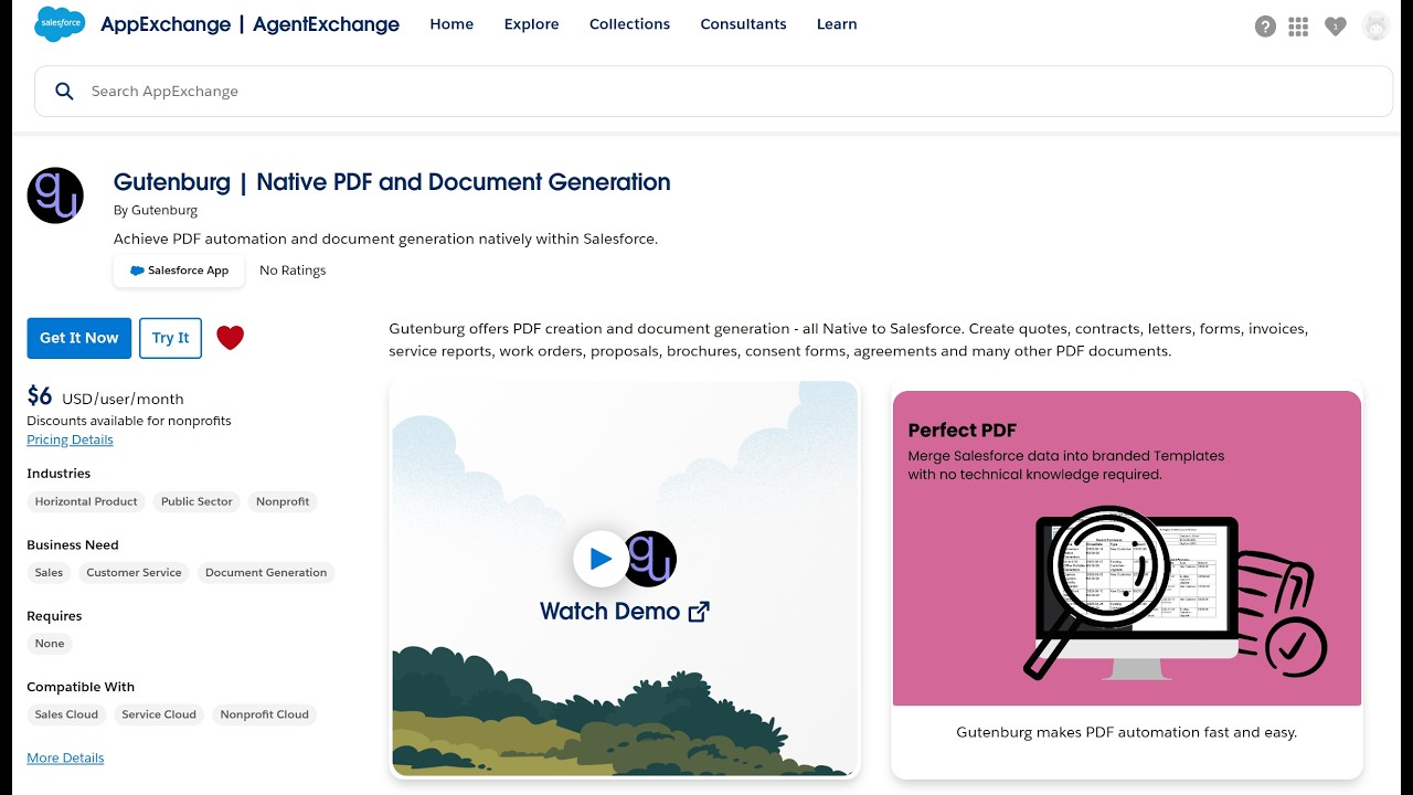 Merge Salesforce Records into a PDF with Gutenburg