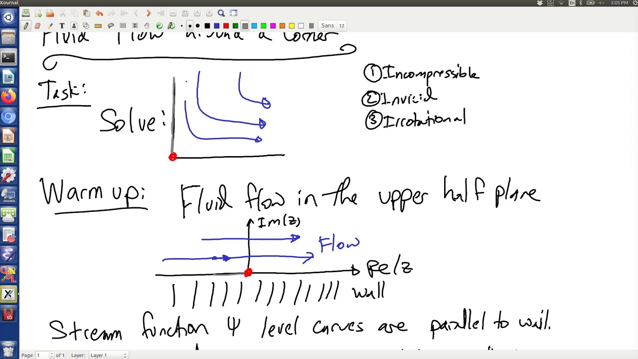 Fluid flow around a corner