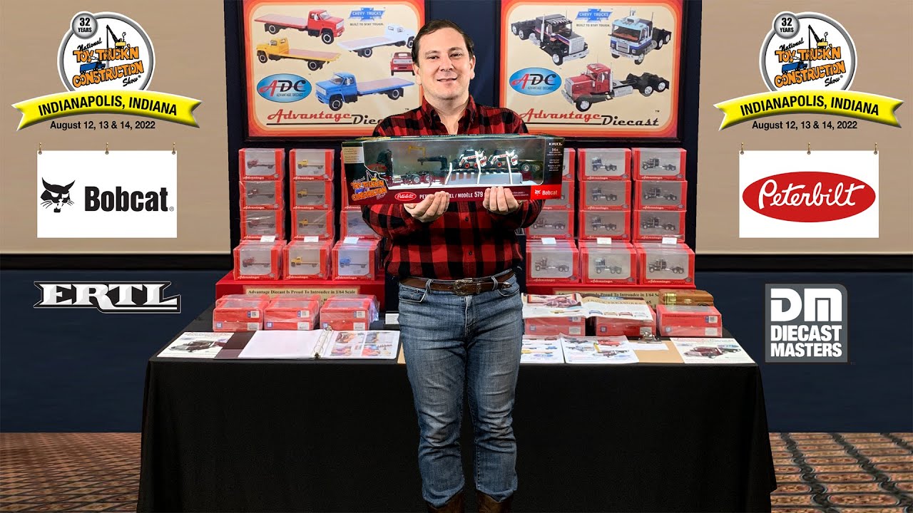 Peterbilt 579 Lowboy with Bobcat S76 Skid Loaders 2022 National Toy Truck &lsquo;n Construction Show Model