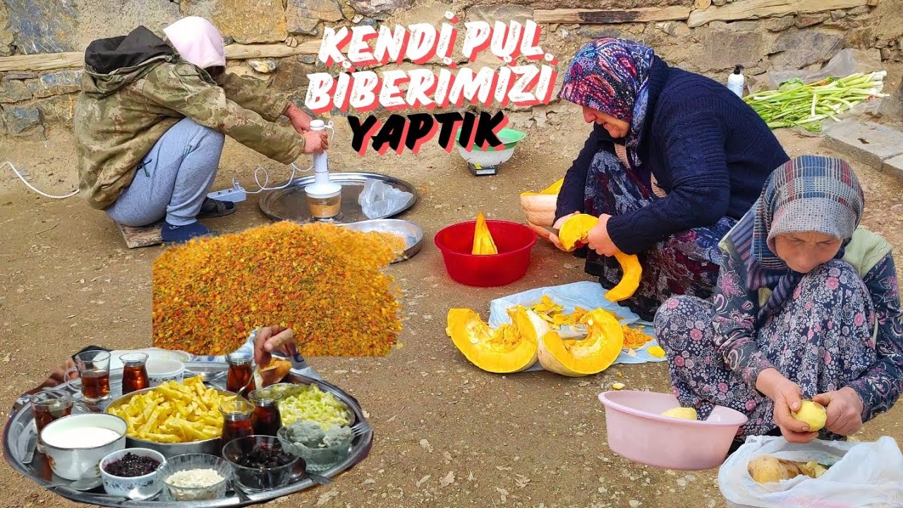 BİR YANDA ACI BİR YANDA TATLI AKŞAMA PATATES KIZARTMASI BİR KÖY AKŞAMI