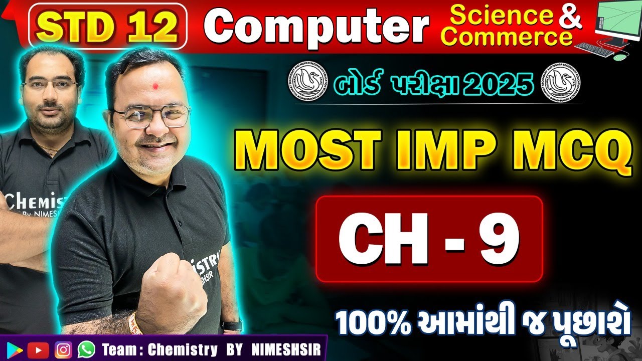 Std 12 Science/Commerce Computer Chapter 9 Most IMP McQ | Board Exam 2025 | NIMESHSIR
