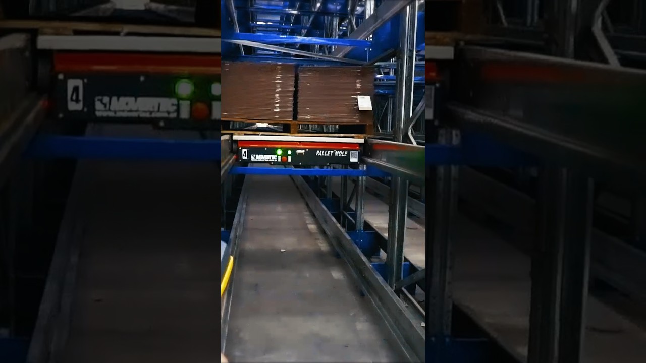 Pallet M&oacute;vil Sistema de #almacenamiento en racks, asistido por carros inteligentes #racks #pallets