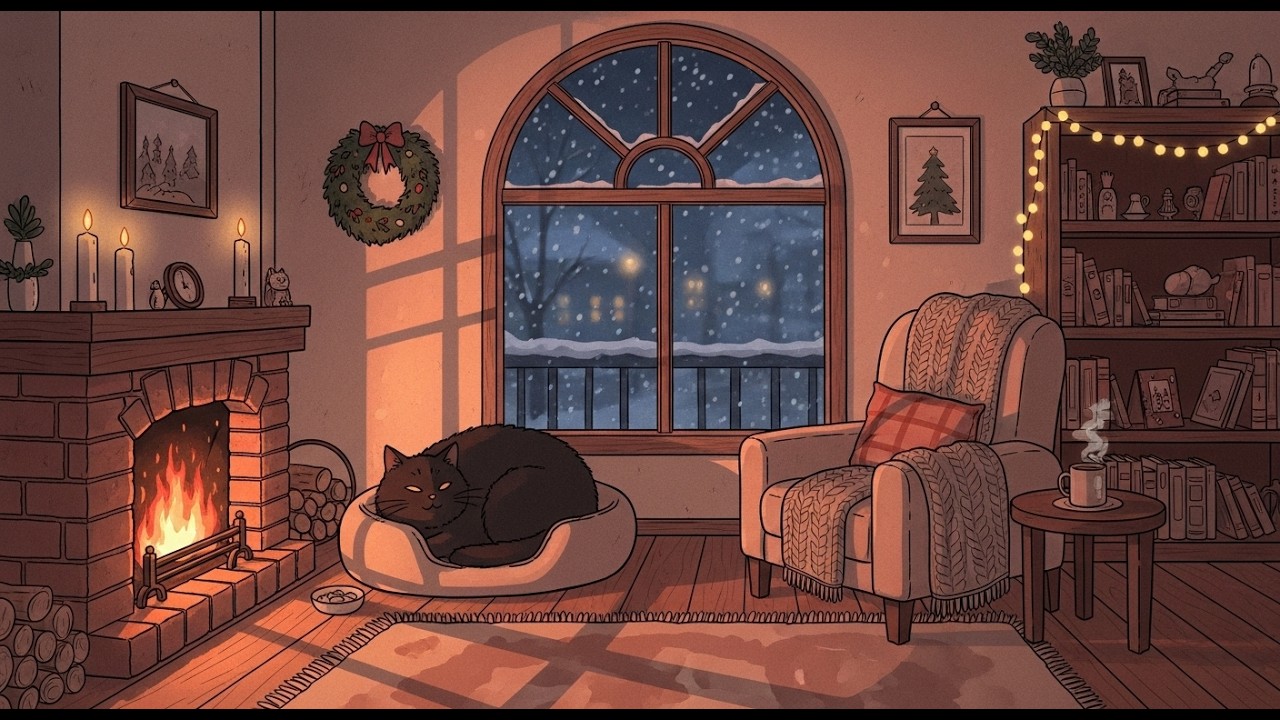 Quiet Rainfall on Forest Cabin Roof 🌧️ Cozy Fireplace Lofi for Calm Focus, Chill and Sleep