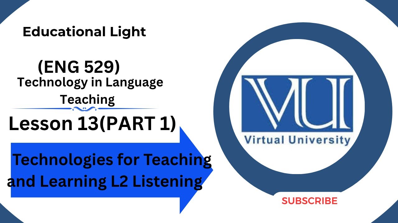 ENG 529 LECTURE 13 ( PART 1) | SHORT LECTURE | Technologies for Teaching and Learning L2 Listening