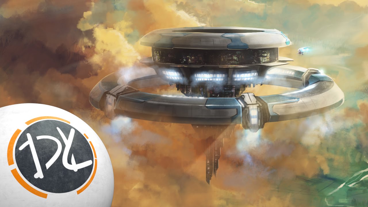 Sky station - concept art.  Speed painting (#Photoshop)