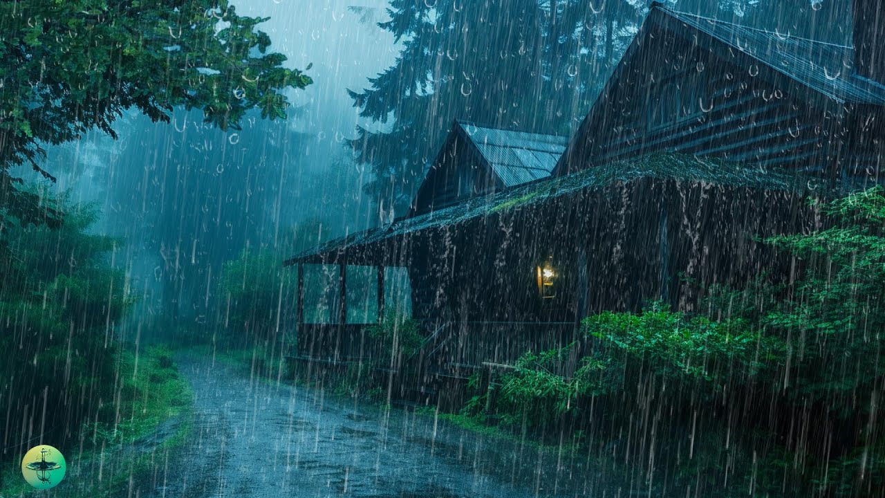 Barulho de Chuva Forte e Trovão Suave no Telhado para Dormir - Chuva Relaxante para Vença a insônia