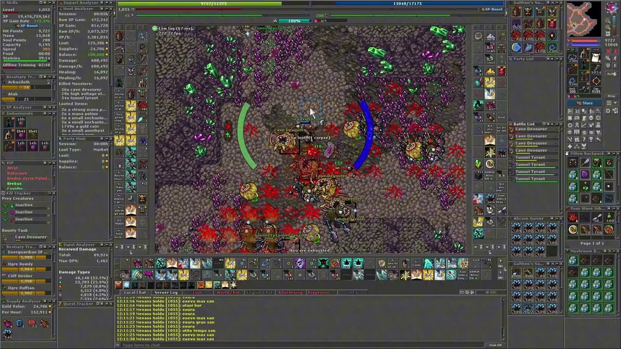 Bounty Hunt #12 Warzone 5 RP 1054 Hunt 5,3kk Raw 1,6kk Profit Tibia