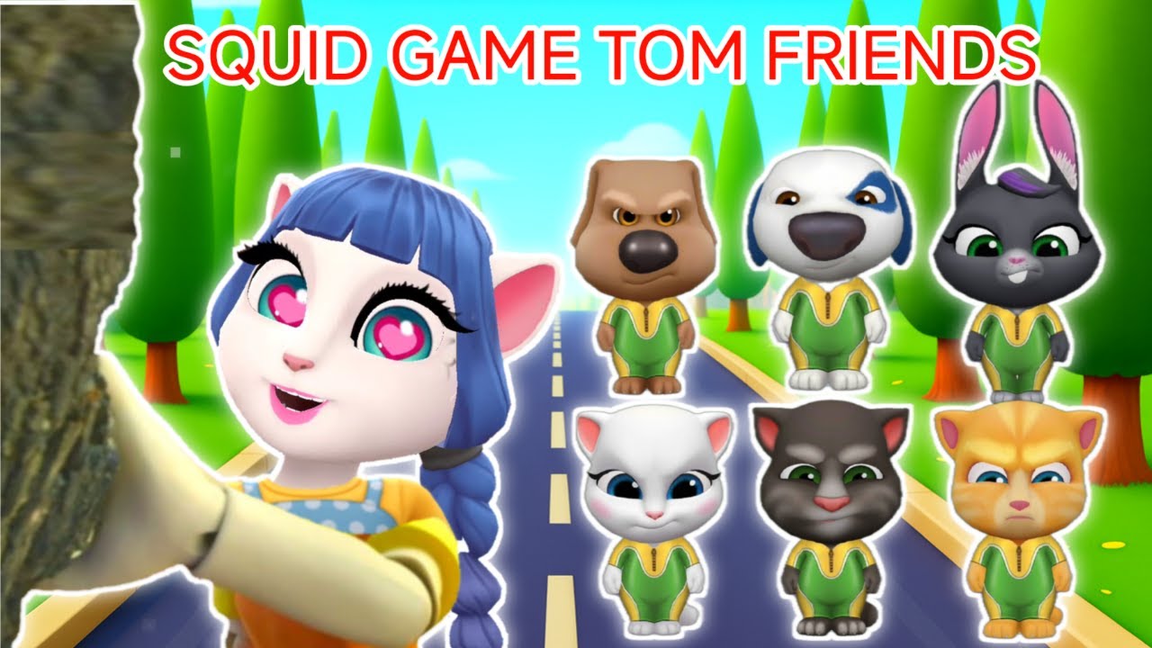 SQUID GAME TALKING TOM FRIENDS | TALKING ANGELA SQUID DOLL 🧀🧀🧀