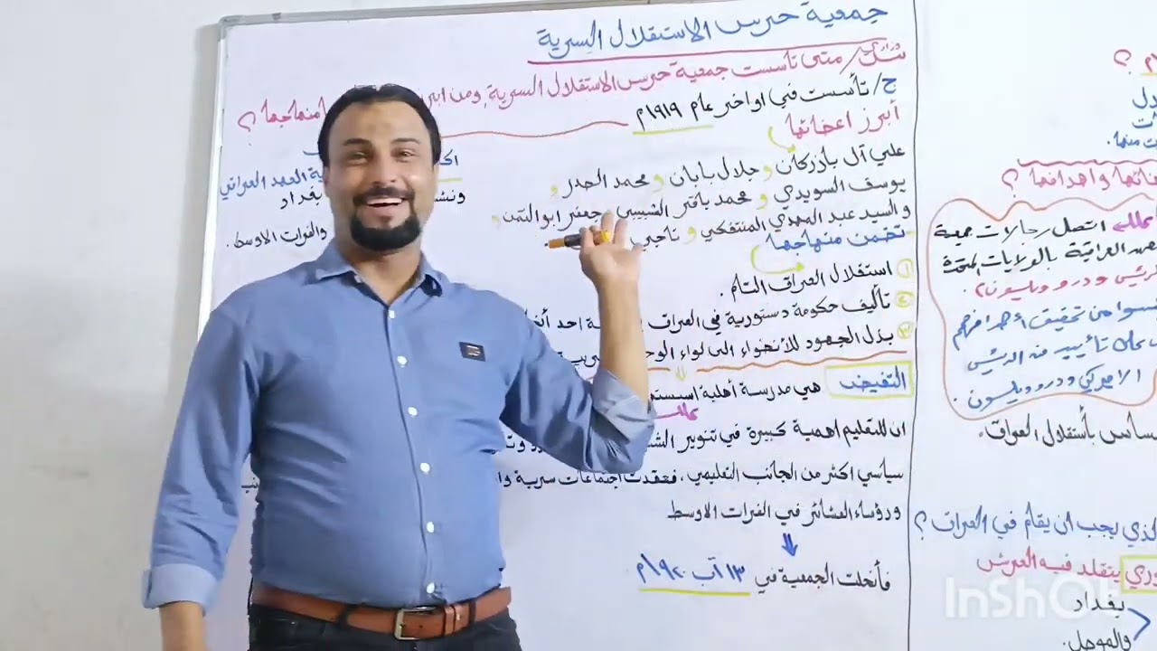 المحاضرة  الرابعة عشر   ثورة العشرين في العراق  تاريخ سادس أدبي  الفصل الثالث