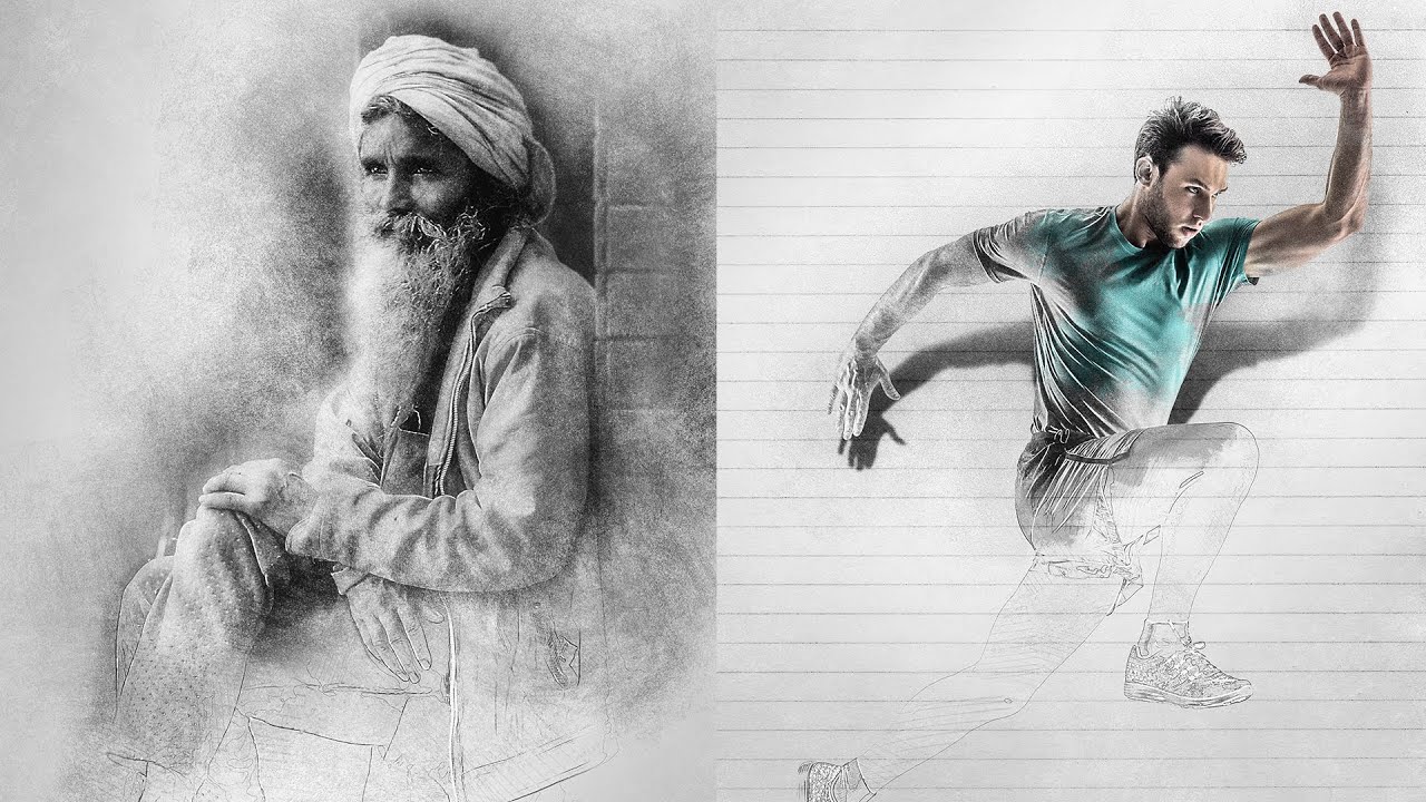 Sketch Photoshop Effect Tutorial | Automatically create realistic sketch digital art