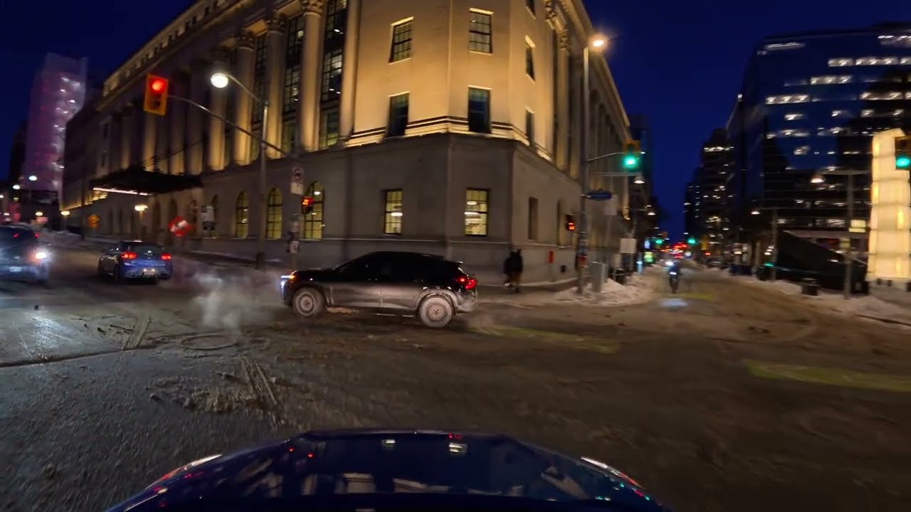 4K Ottawa Night Drive in Winter ❄️ Real Driving Sounds (No Music, No Talking) | Canada POV