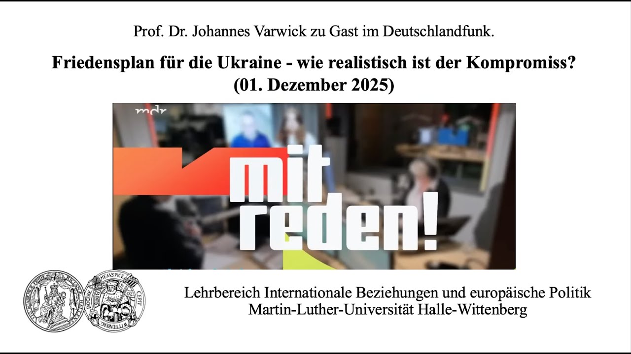 Prof. Dr. Johannes Varwick zu Gast bei MDR Aktuell