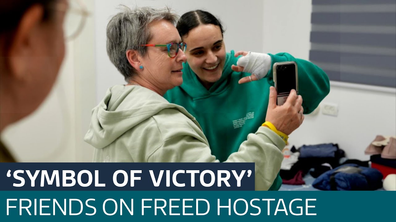 Friends of British-Israeli hostage Emily Damari freed by Hamas say image “symbol of victory”