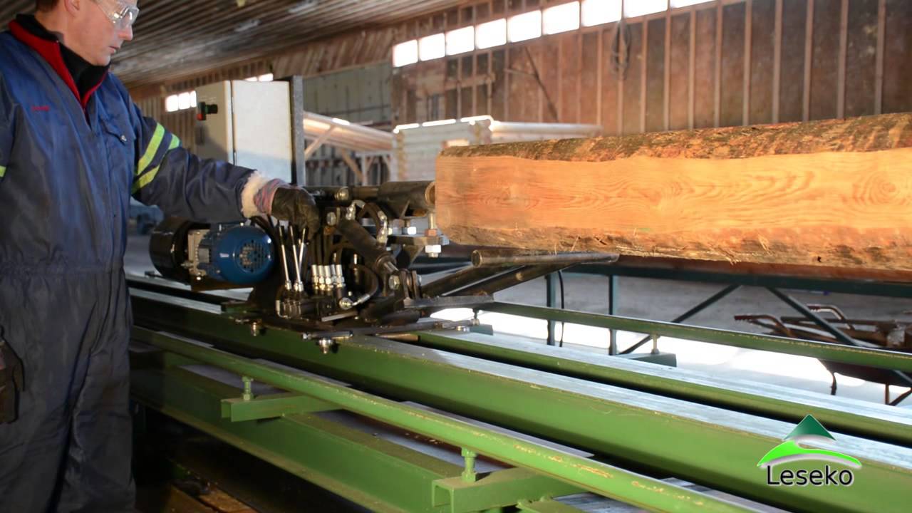 LESEKO® GRAND - round log lathe, professional model, here semi-automatic