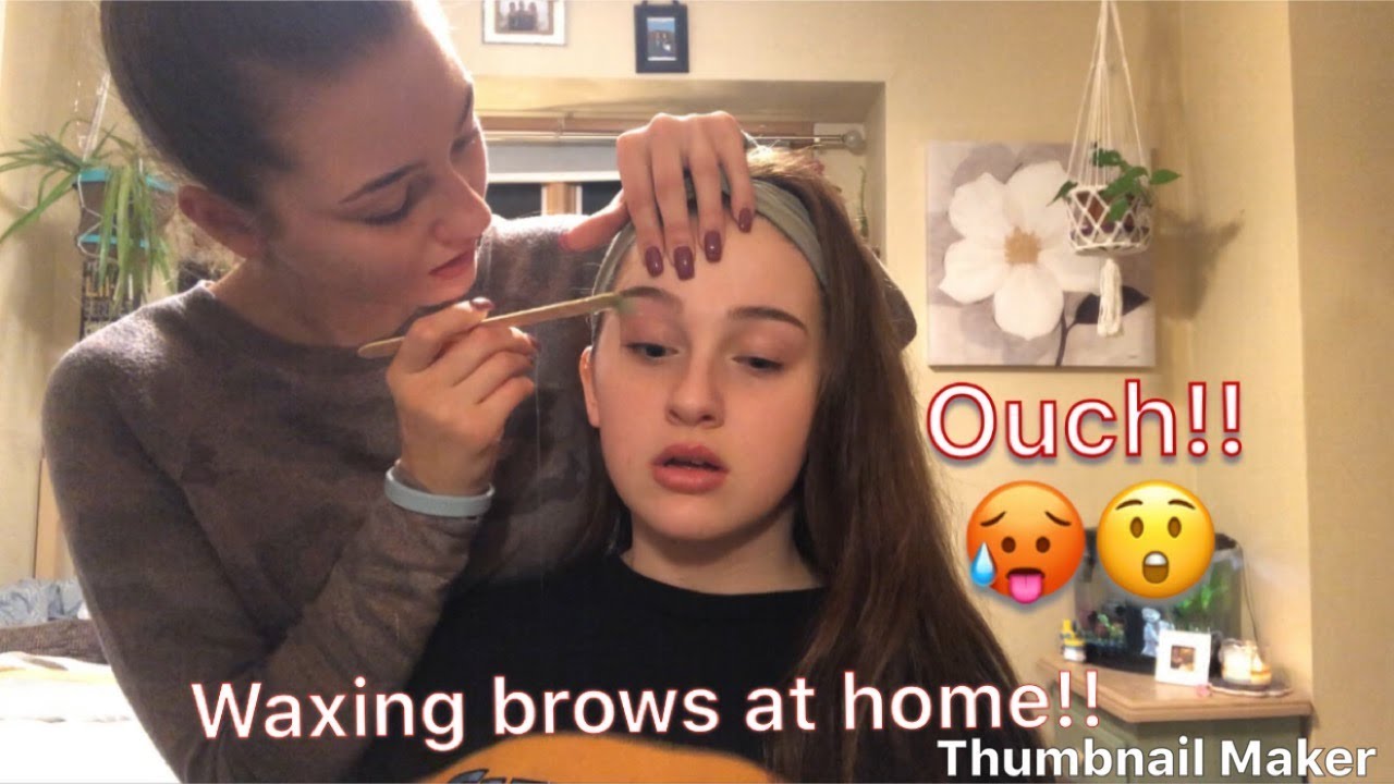 WAXING MY LIL SISTERS BROWS!!! // halliekat27