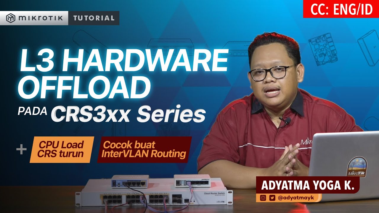 InterVLAN Routing atau L3 Hardware Offload dengan CRS328 Series - MIKROTIK TUTORIAL [ENG SUB]