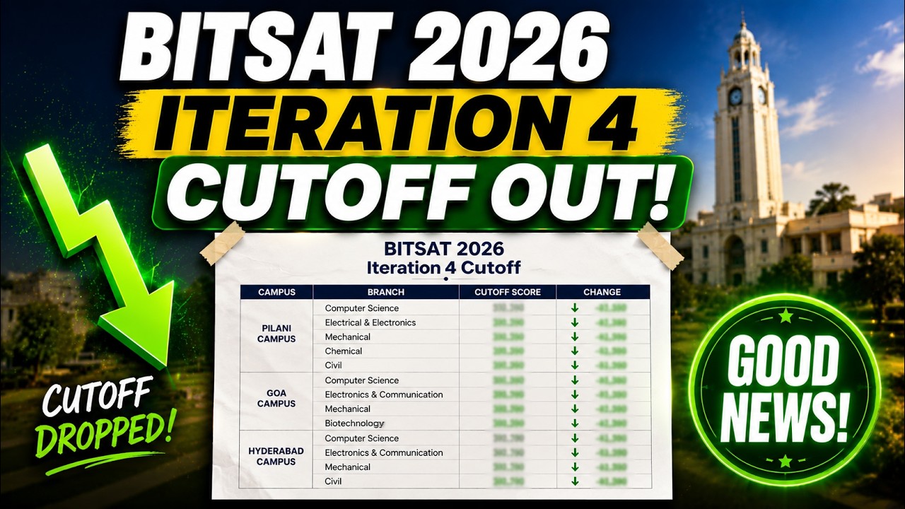 🚨 BITSAT 2026 Iteration 4 Cutoff OUT! 😱 Branch-Wise Analysis | GOOD NEWS for Aspirants