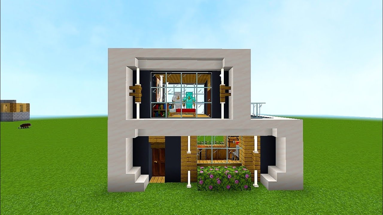 Minecraft:How to build a small modern house🏠 tutorial #gameplay 