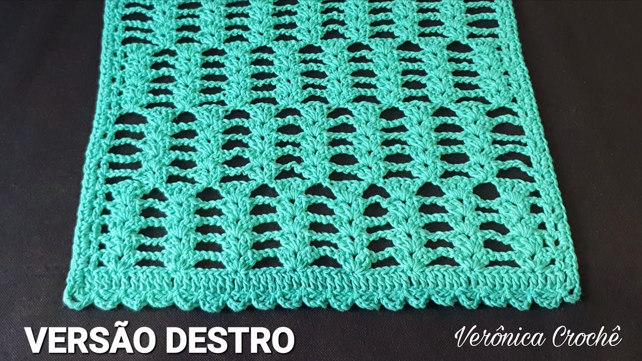 🧶 Caminho de mesa em croche/Trilho de mesa em croche/Passo a passo/Para iniciantes(Versão destro)