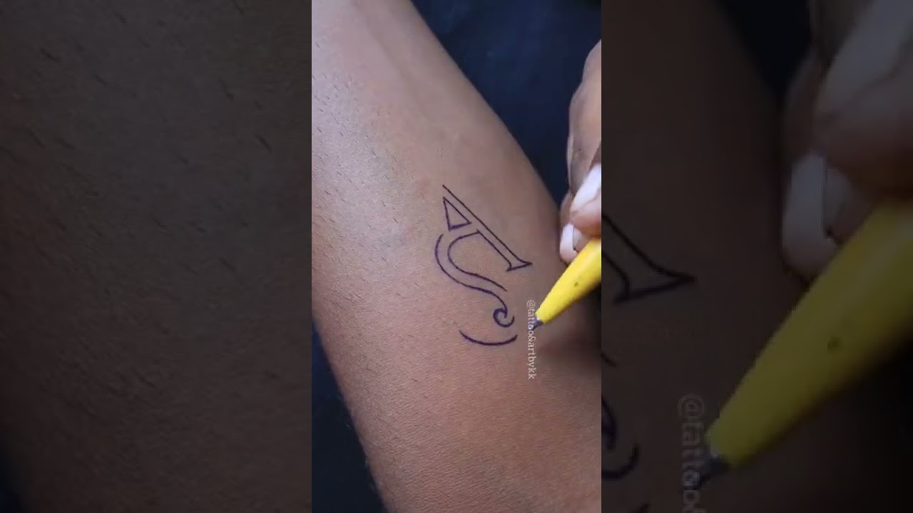 Simple DIY temporary couple letter tattoo of A❤️S