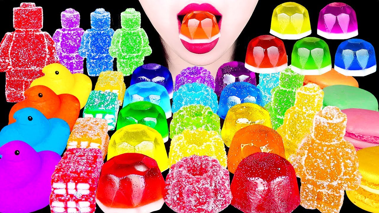 ASMR RAINBOW DESSERTS *LEGO KOHAKUTO, COLOR JELLY 레고 코하쿠토, 보석젤리 MOST POPULAR FOOD EATING MUKBANG 먹방