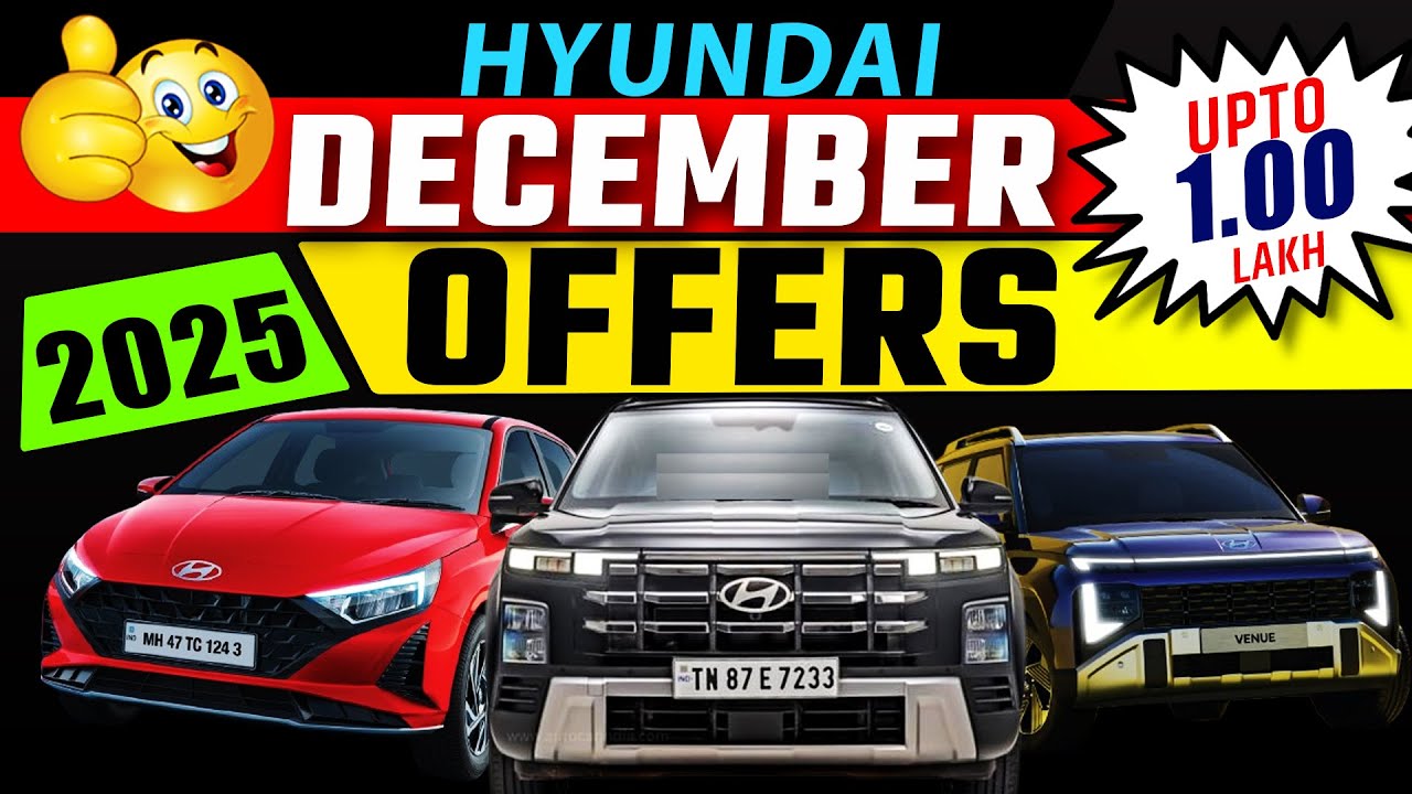 Hyundai December Discount Offers 2025 | Hyundai 120, Creta, Venue, Exter offers 2025