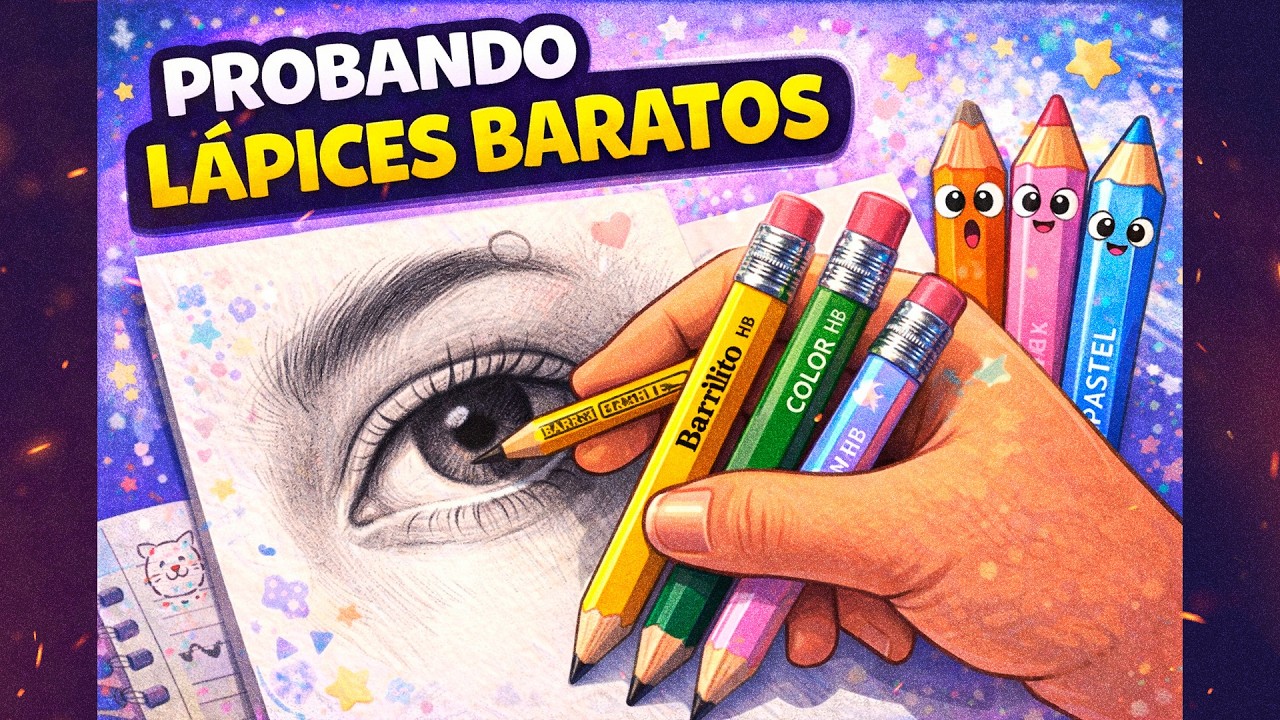 😱 ¿Se puede dibujar BIEN con lápices escolares? ✏️ Probando Barrilito y más