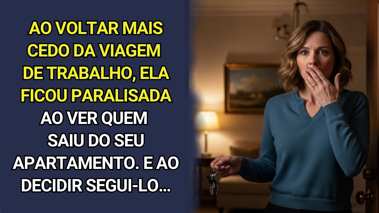 Ao voltar cedo da viagem, ela ficou paralisada ao ver quem saiu do seu apartamento. E, segui-lo...