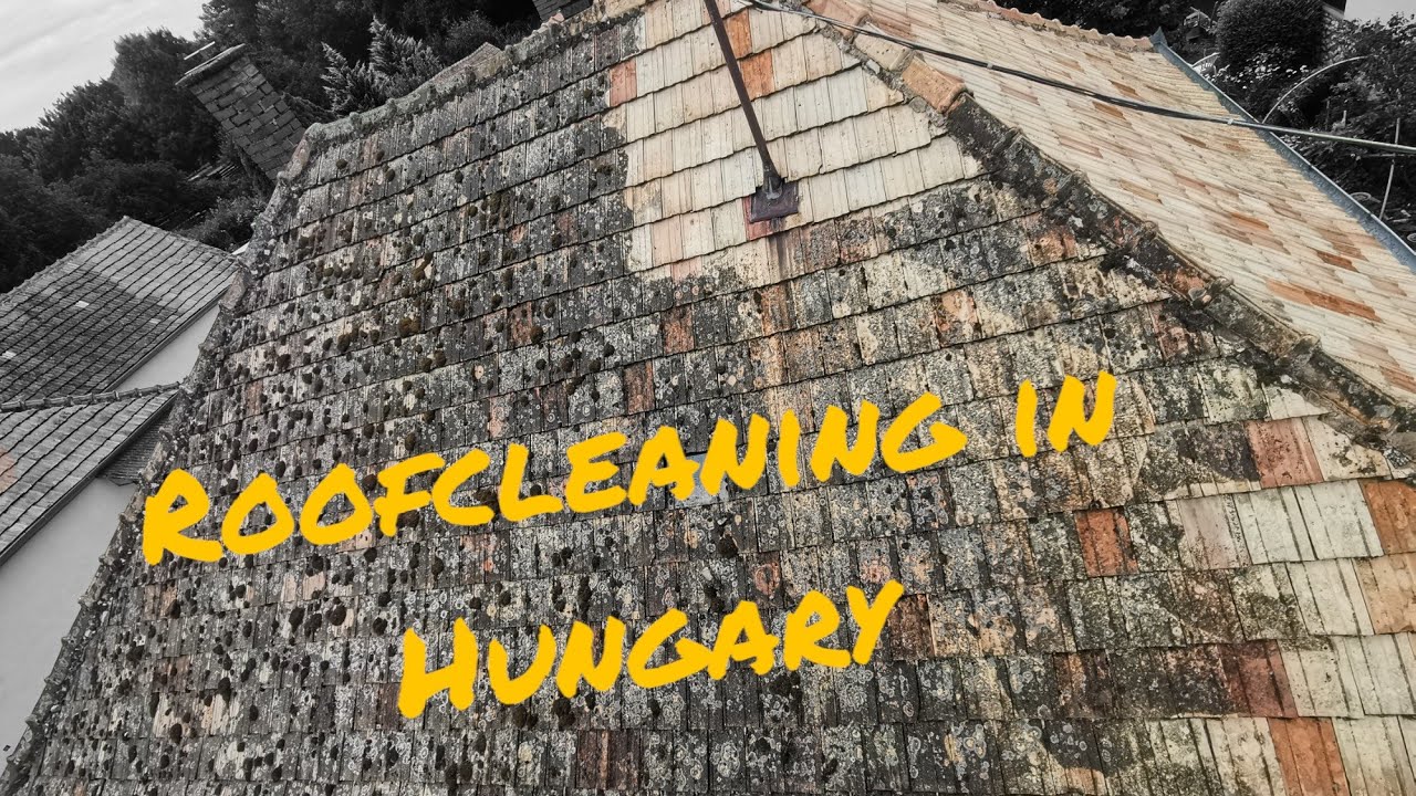 Old roof asmr pov cleaning / Pressure washing 4K