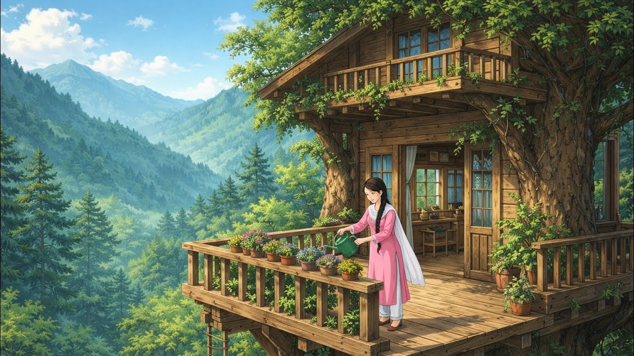 A Girl Living in a Treehouse 🌳 | Calm Mountain Life Cinematic